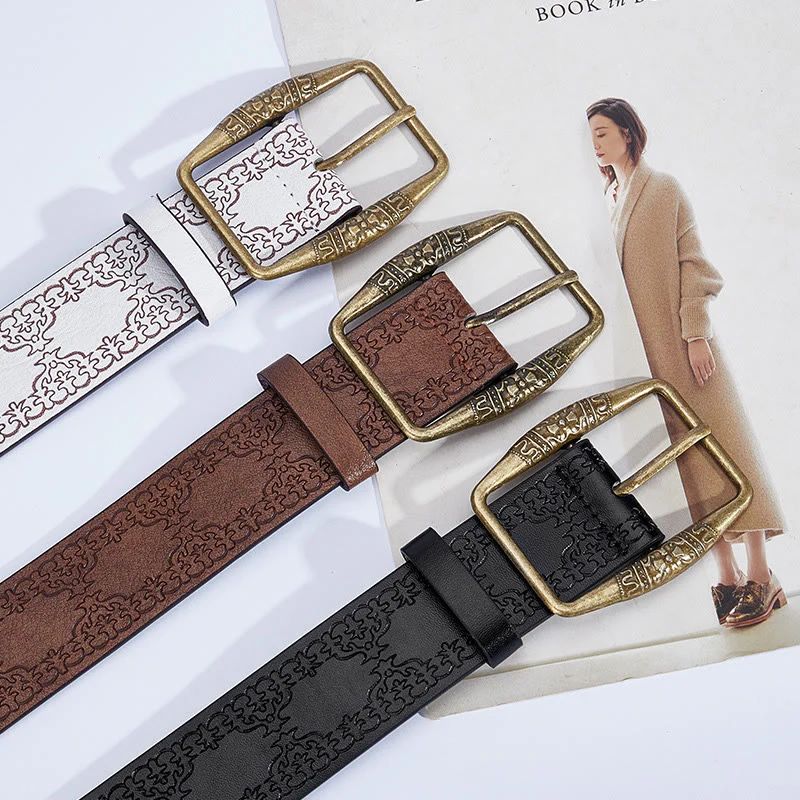Men's Retro Pattern Decorative Buckle Leather Belt - Image 7