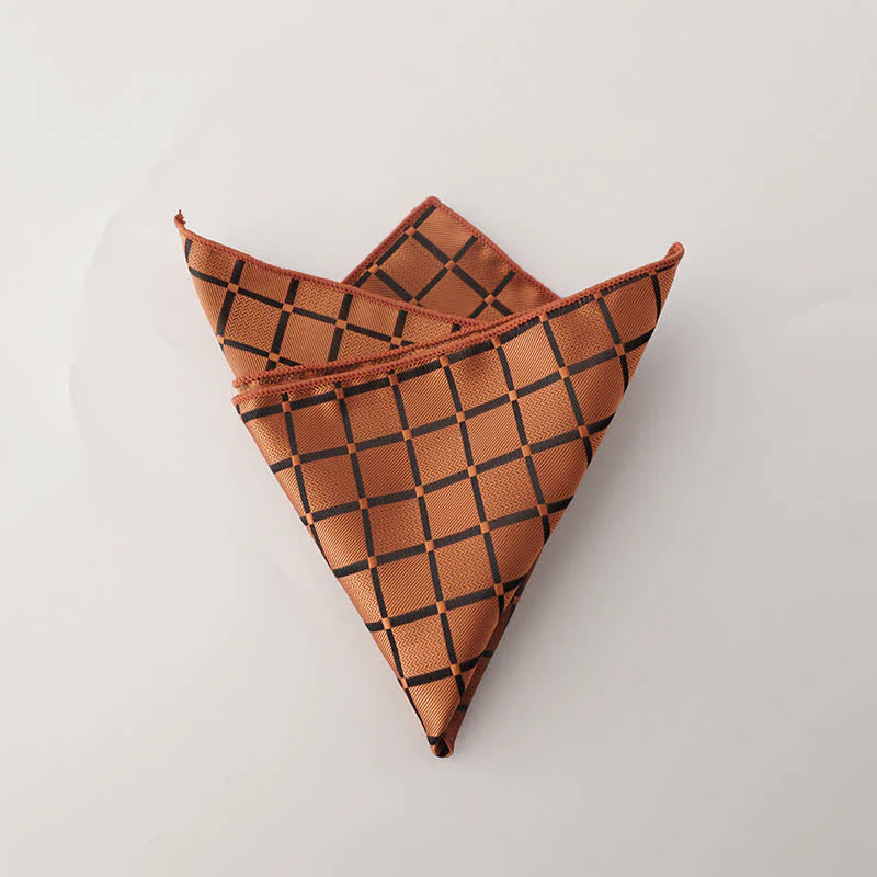 Men's Retro Saturated Color Checkered Pattern Pocket Square - Image 10