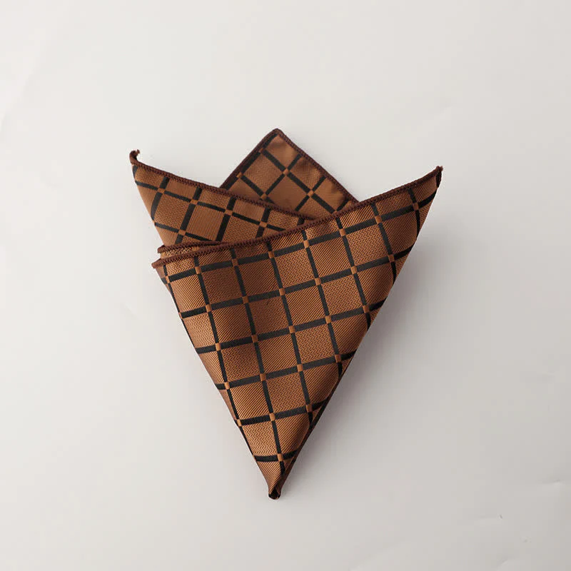 Men's Retro Saturated Color Checkered Pattern Pocket Square - Image 11