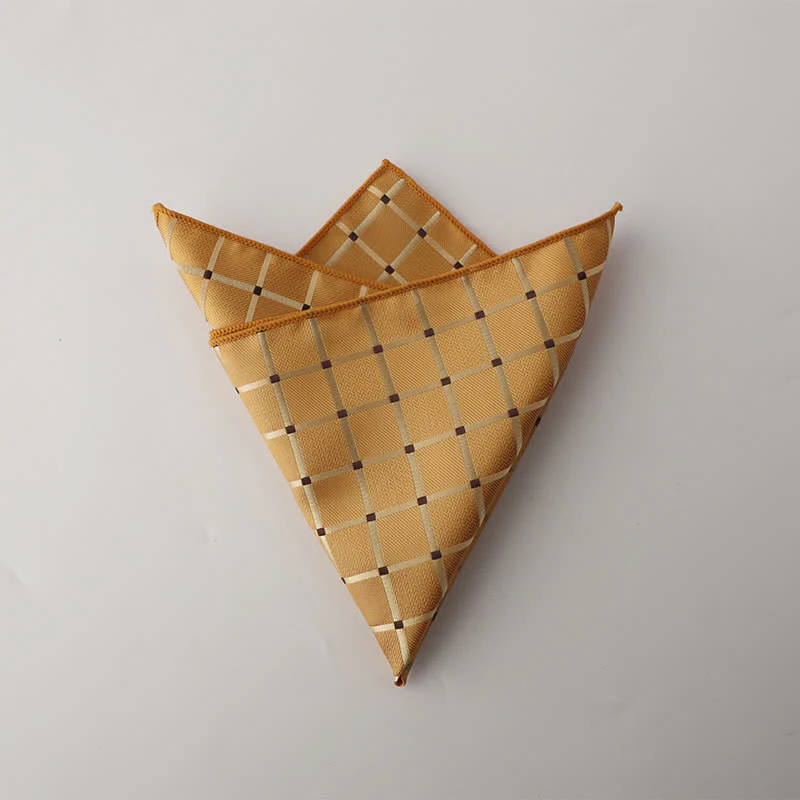 Men's Retro Saturated Color Checkered Pattern Pocket Square - Image 12