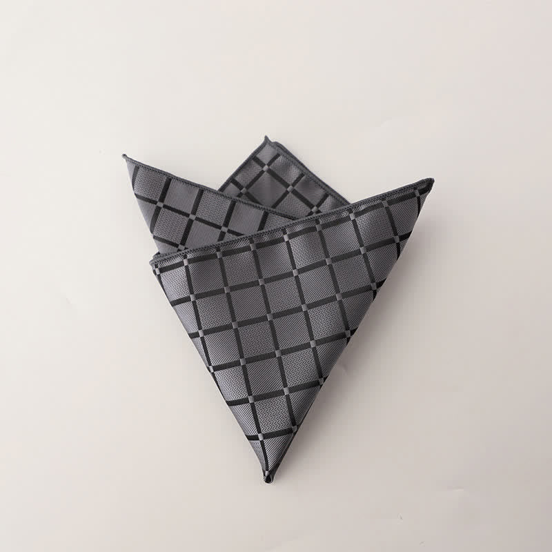 Men's Retro Saturated Color Checkered Pattern Pocket Square - Image 13