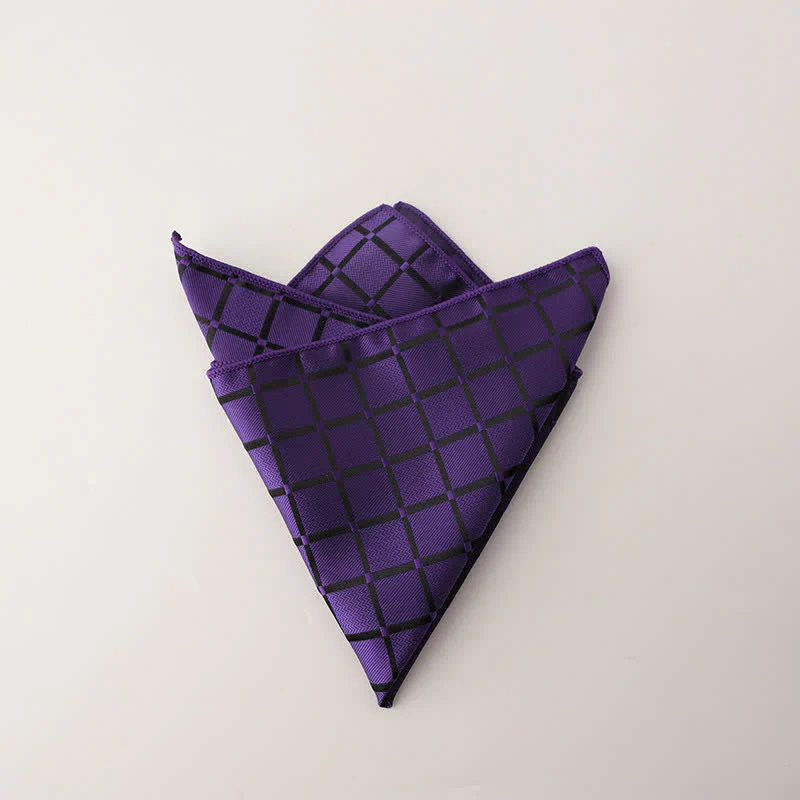 Men's Retro Saturated Color Checkered Pattern Pocket Square - Image 7