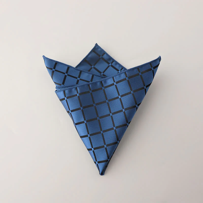 Men's Retro Saturated Color Checkered Pattern Pocket Square - Image 8