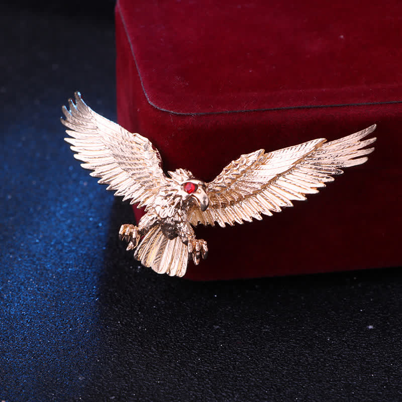Men's Retro Soaring Bald Hawk Brooch - Image 8