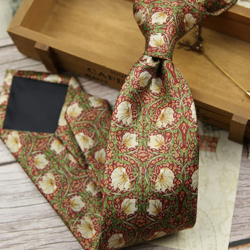 Men's Retro Timeless Floral Printed Bloom Necktie - Image 3