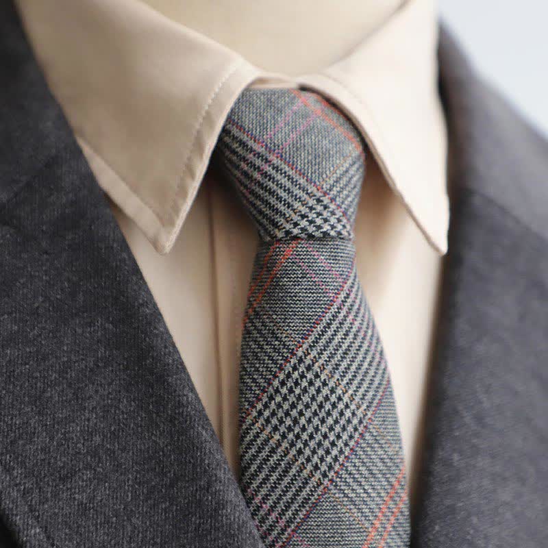 Men's Retro Zipper Tie Plaid Necktie - Image 3