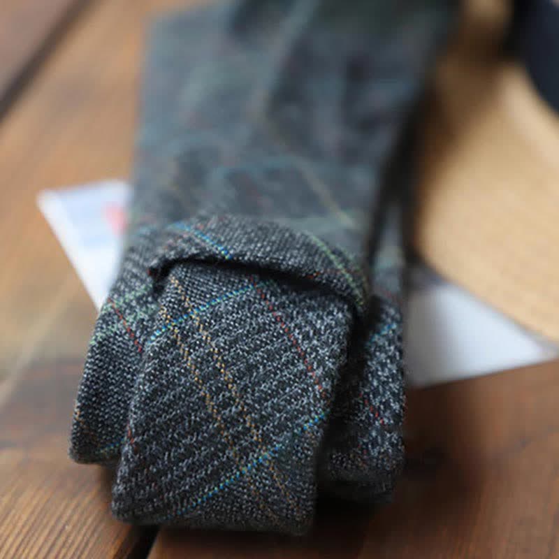 Men's Retro Zipper Tie Plaid Necktie - Image 4