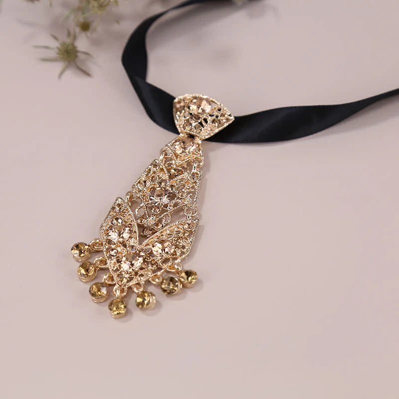 Men's Rhinestone Crystal Short Tie Glitter Wedding Necktie - Image 9