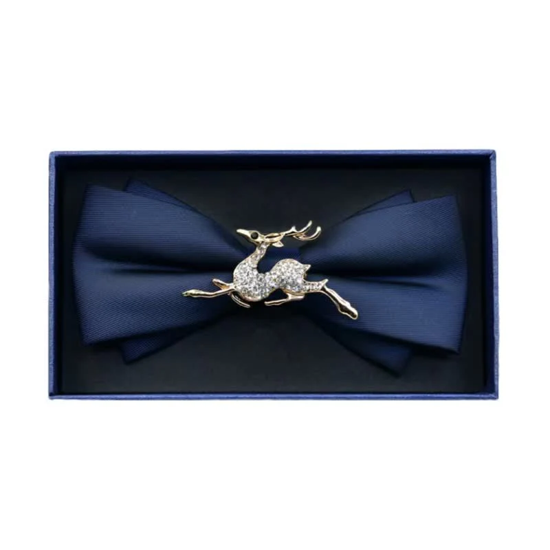 Men's Rhinestone Metal Matte Bow Tie - Image 10