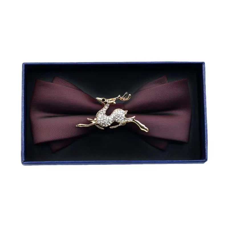 Men's Rhinestone Metal Matte Bow Tie - Image 11