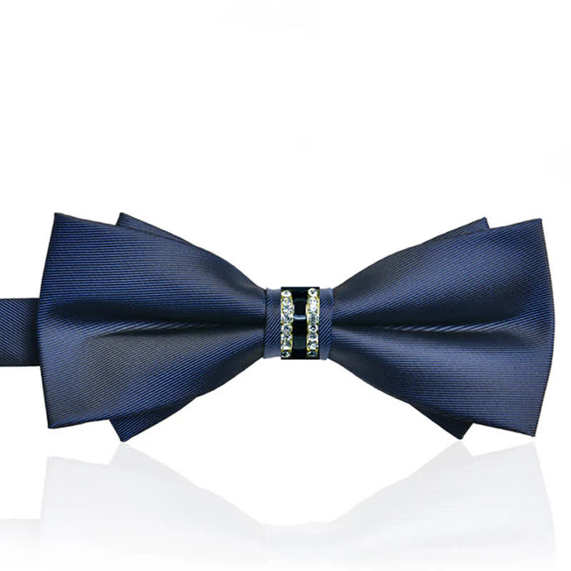 Men's Rhinestone Metal Matte Bow Tie - Image 17