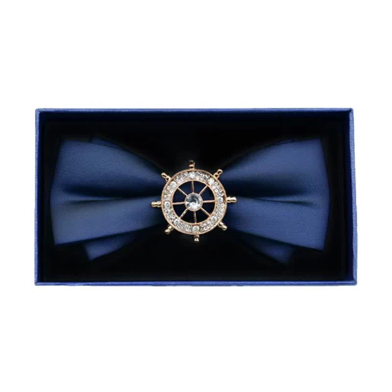 Men's Rhinestone Metal Matte Bow Tie - Image 3