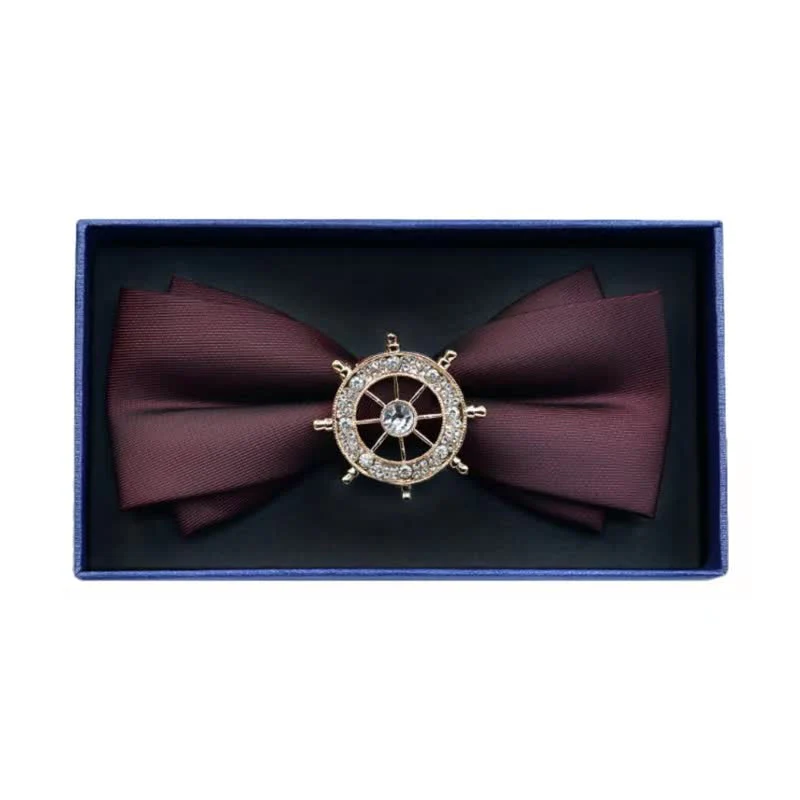 Men's Rhinestone Metal Matte Bow Tie - Image 4