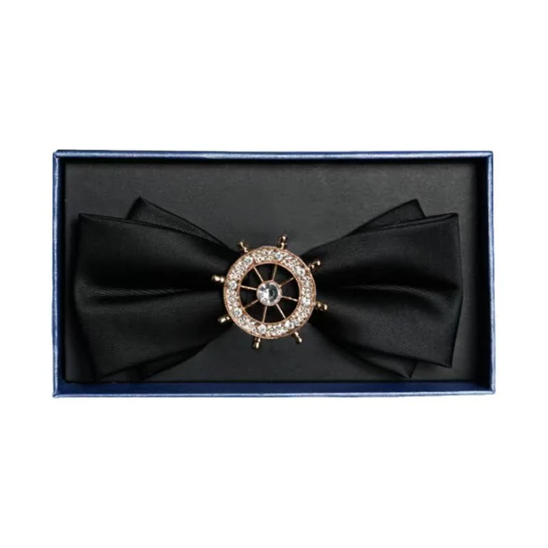 Men's Rhinestone Metal Matte Bow Tie - Image 5
