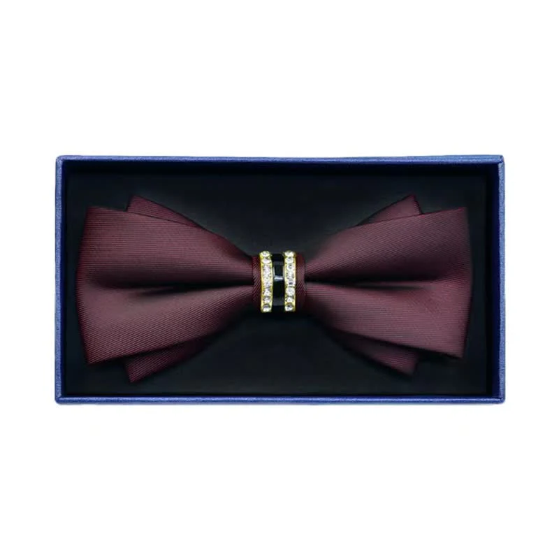 Men's Rhinestone Metal Matte Bow Tie - Image 7