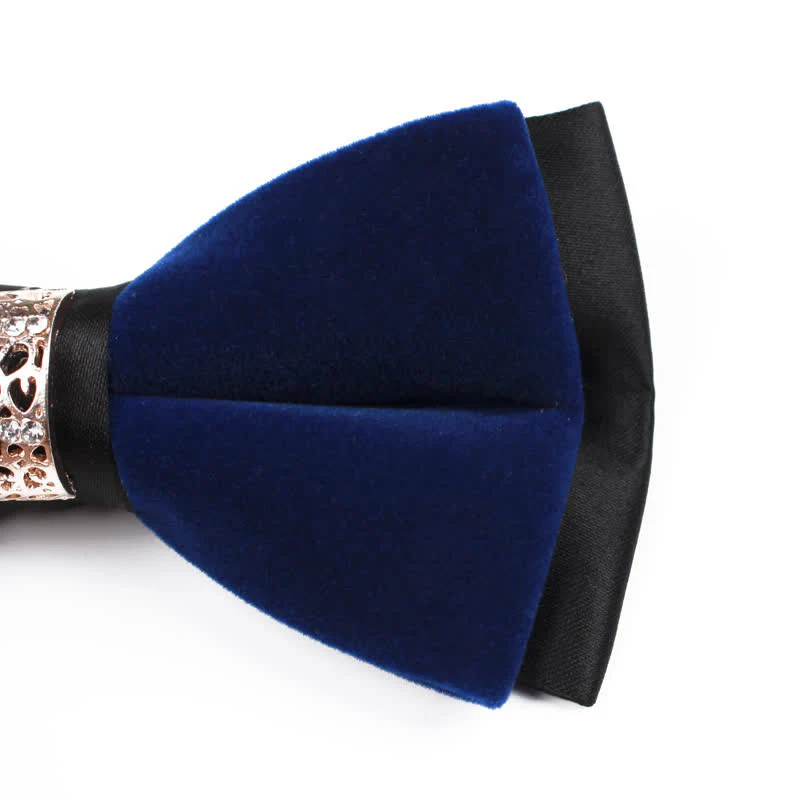 Men's Rhinestone Patchwork Velvet Bow Tie - Image 4