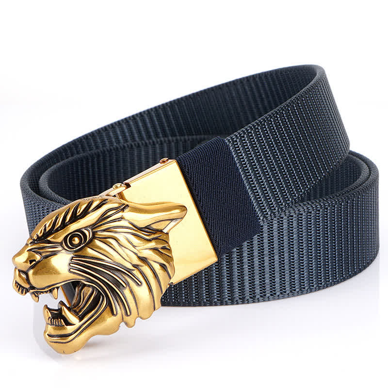 Men's Roaring Tiger Head Nylon Belt - Image 11