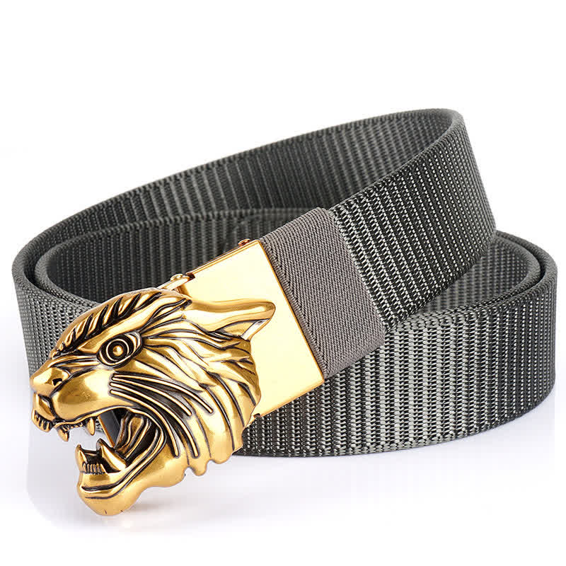 Men's Roaring Tiger Head Nylon Belt - Image 12
