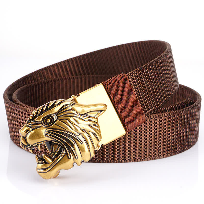 Men's Roaring Tiger Head Nylon Belt - Image 13