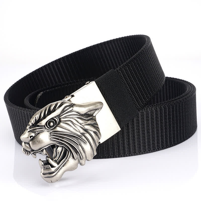 Men's Roaring Tiger Head Nylon Belt - Image 17