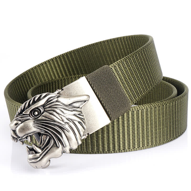 Men's Roaring Tiger Head Nylon Belt - Image 18