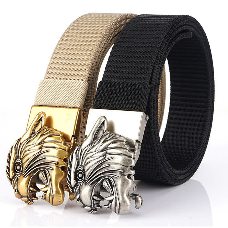 Men's Roaring Tiger Head Nylon Belt - Image 2