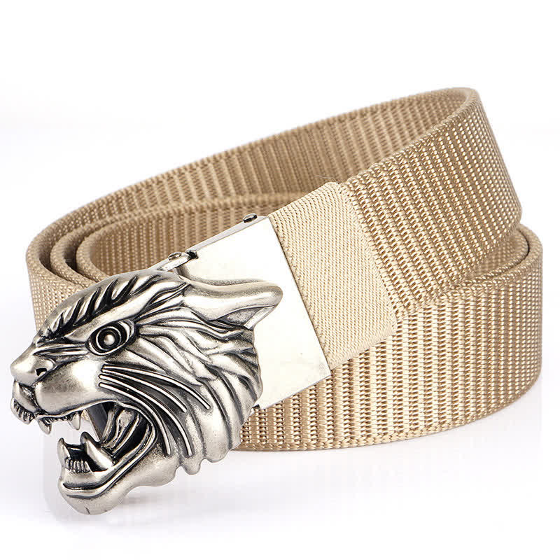 Men's Roaring Tiger Head Nylon Belt - Image 22