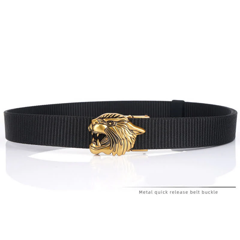 Men's Roaring Tiger Head Nylon Belt - Image 6