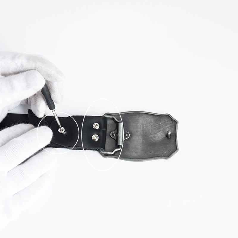 Men's Rock Punk Skeleton Hand Leather Belt - Image 10