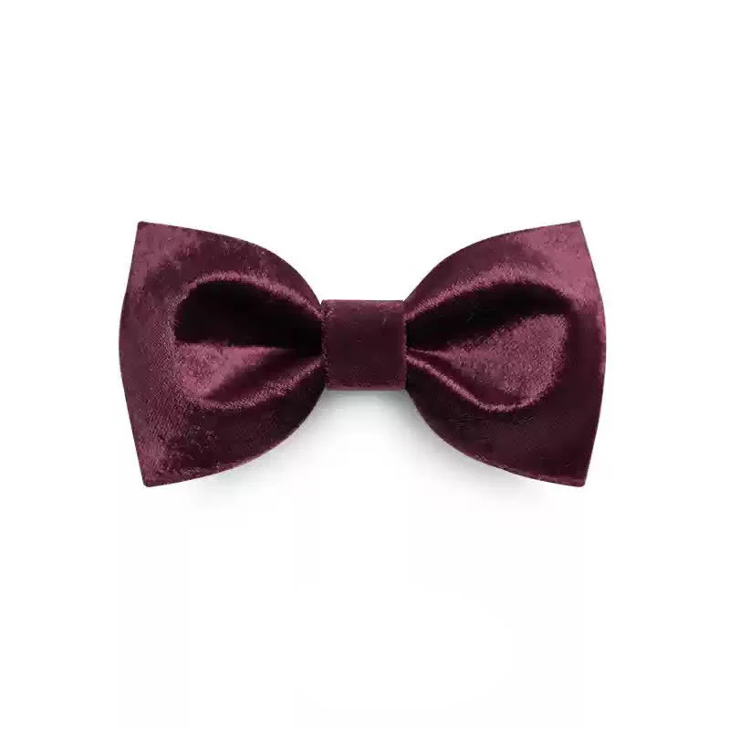 Men's Romantic Velvet Burgundy Handkerchief Bow Tie - Image 17