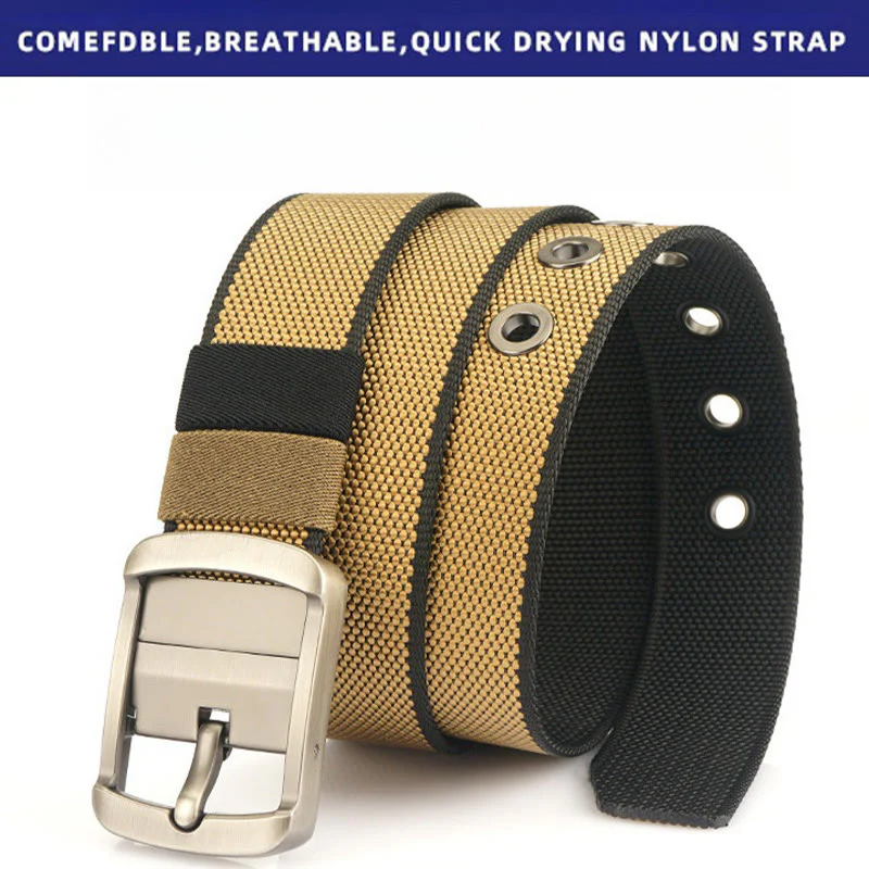Men's Rotatable Alloy Buckle Belt Reversible Military Belt - Image 3