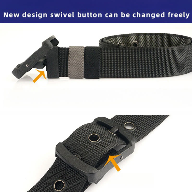 Men's Rotatable Buckle Belt Reversible Nylon Belt - Image 6
