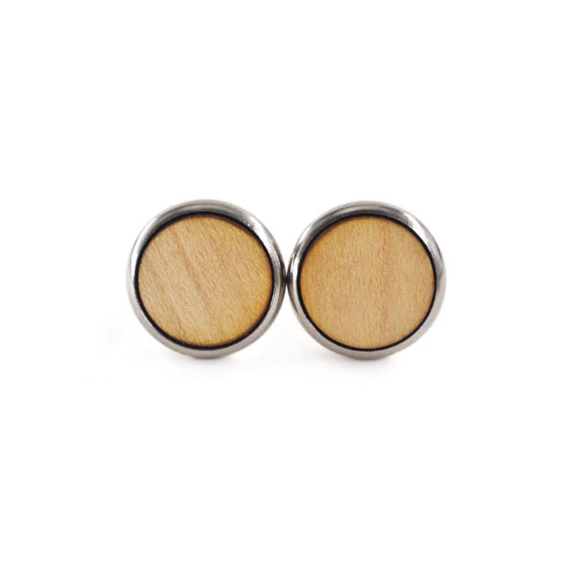 Men's Round Business Wedding Wooden Cufflinks - Image 7