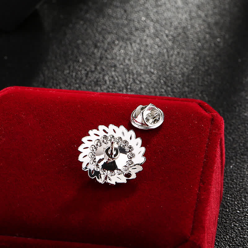 Men's Royal Flower Crystal Brooch - Image 4