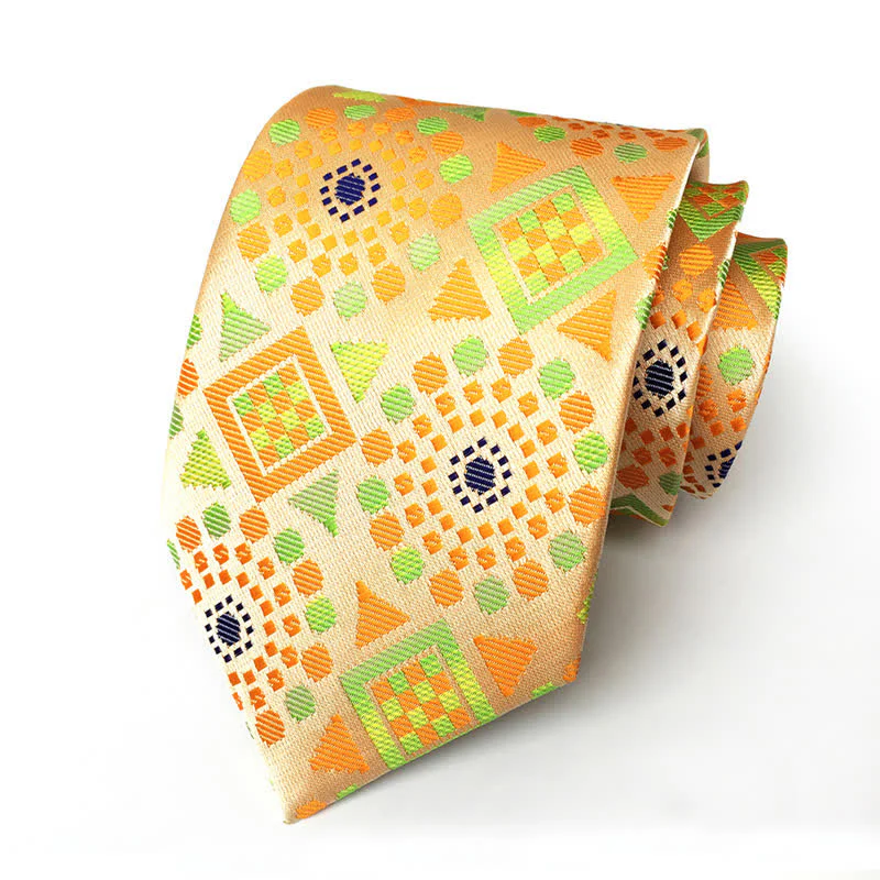 Men's Royal Geometric Medallion Flower Necktie - Image 6