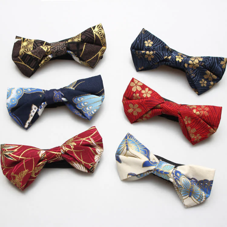 Men's Royal Pattern Wedding Cotton Bow Tie - Image 4