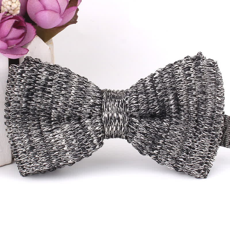 Men's Rustic Leisure Tie-dye Knitted Bow Tie - Image 12