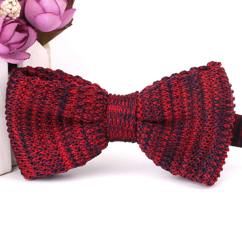 Men's Rustic Leisure Tie-dye Knitted Bow Tie - Image 6