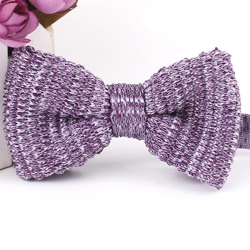 Men's Rustic Leisure Tie-dye Knitted Bow Tie - Image 8