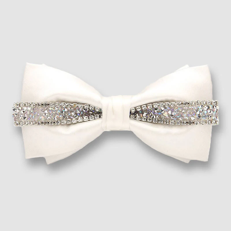 Men's Satin With Sparkling Textured Embellishment Bow tie - Image 4