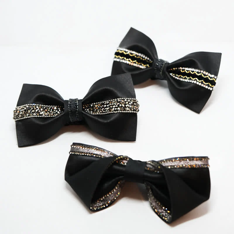 Men's Sea Of Stars Black Rhinestone Bow Tie - Image 3
