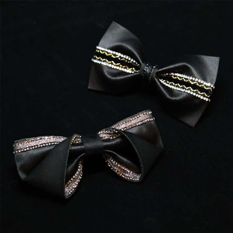 Men's Sea Of Stars Black Rhinestone Bow Tie - Image 4