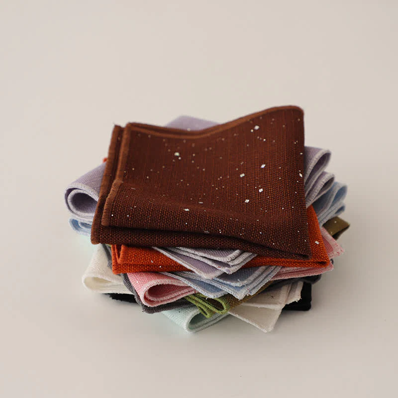 Men's Sequin Solid Color Simple Gentlemen Pocket Square - Image 2