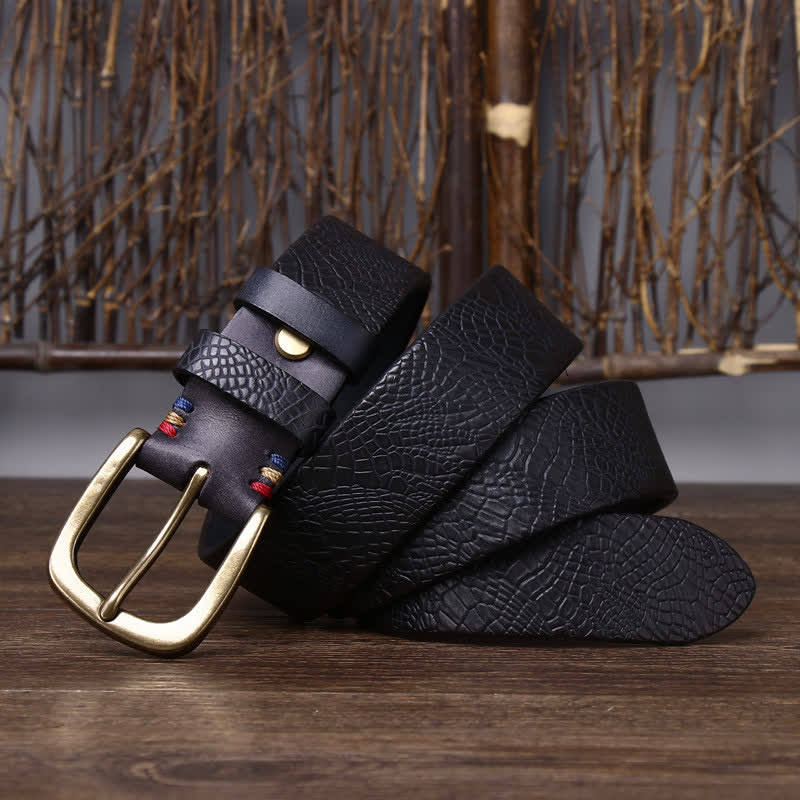 Men's Serpentine Snakeskin Grain Leather Belt - Image 13