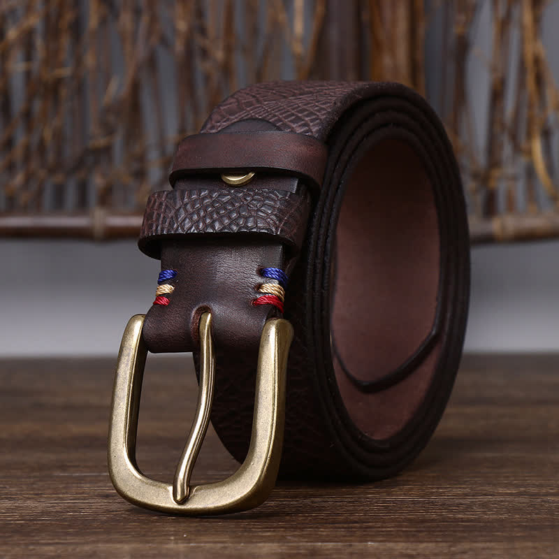 Men's Serpentine Snakeskin Grain Leather Belt - Image 5