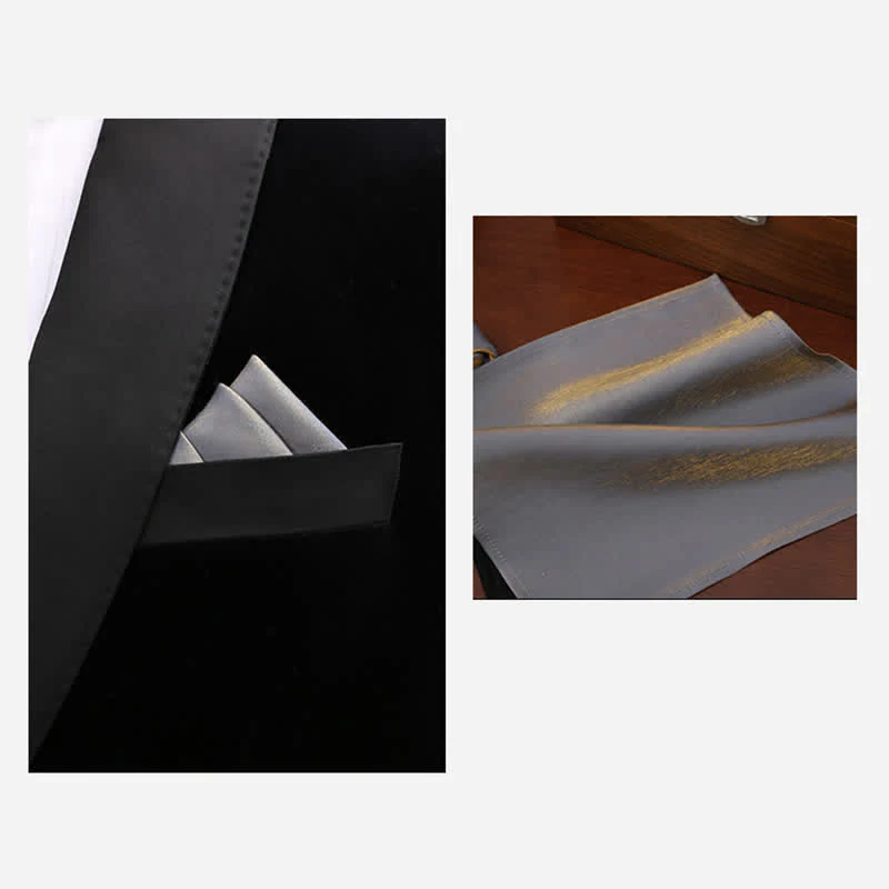 Men's Shining Gray Unique Folded Shape Bow Tie - Image 7