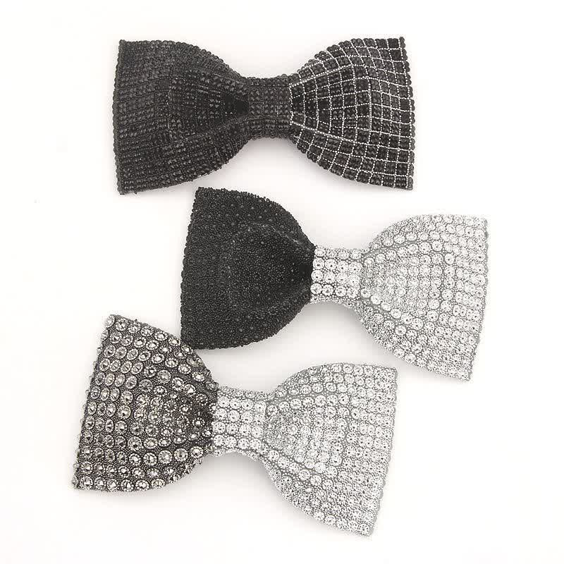 Men's Shiny Color Resin Rhinestone Block Bow Tie - Image 2