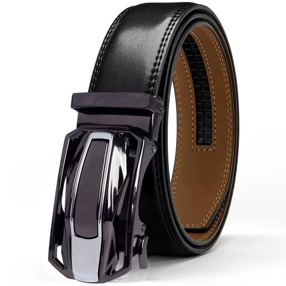 Men's Shiny Coupe Shaped Automatic Buckle Leather Belt