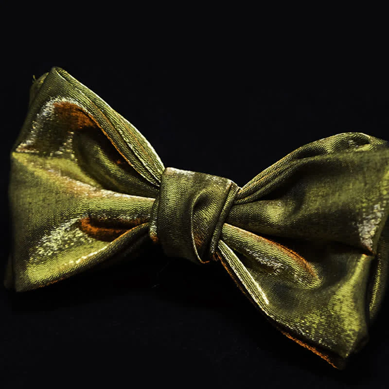 Men's Shiny Gorgeous Red OliveDrab Bow Tie - Image 6