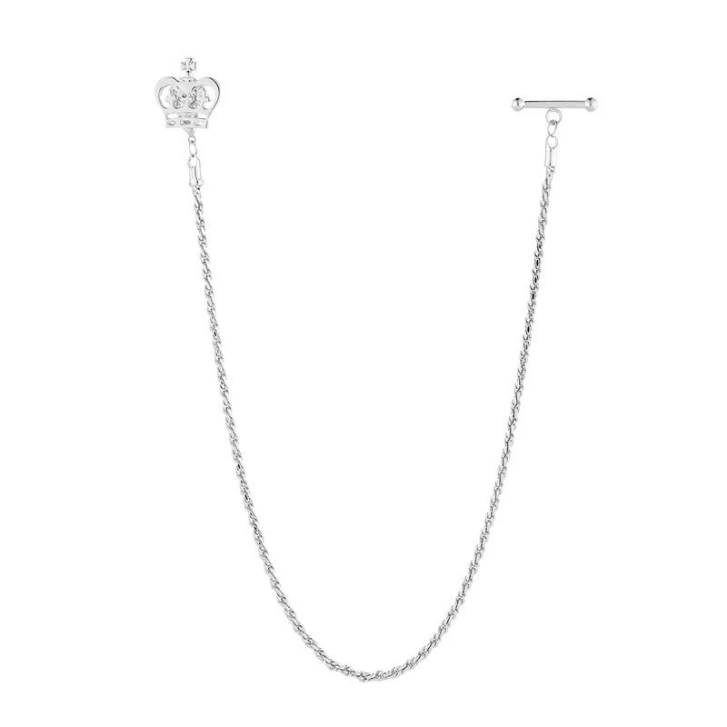 Men's Shirt Tuxedo Stud Lapel Chain Suit Brooch with Hanging Chain - Image 4